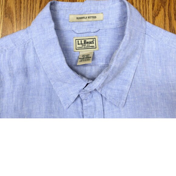 L.L. Bean Other - TALL XX-LARGE, 2XLT | L.L. BEAN 100% LINEN DRESS SHIRT BLUE